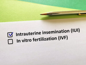 One person is answering question. He chooses intrauterine insemination.