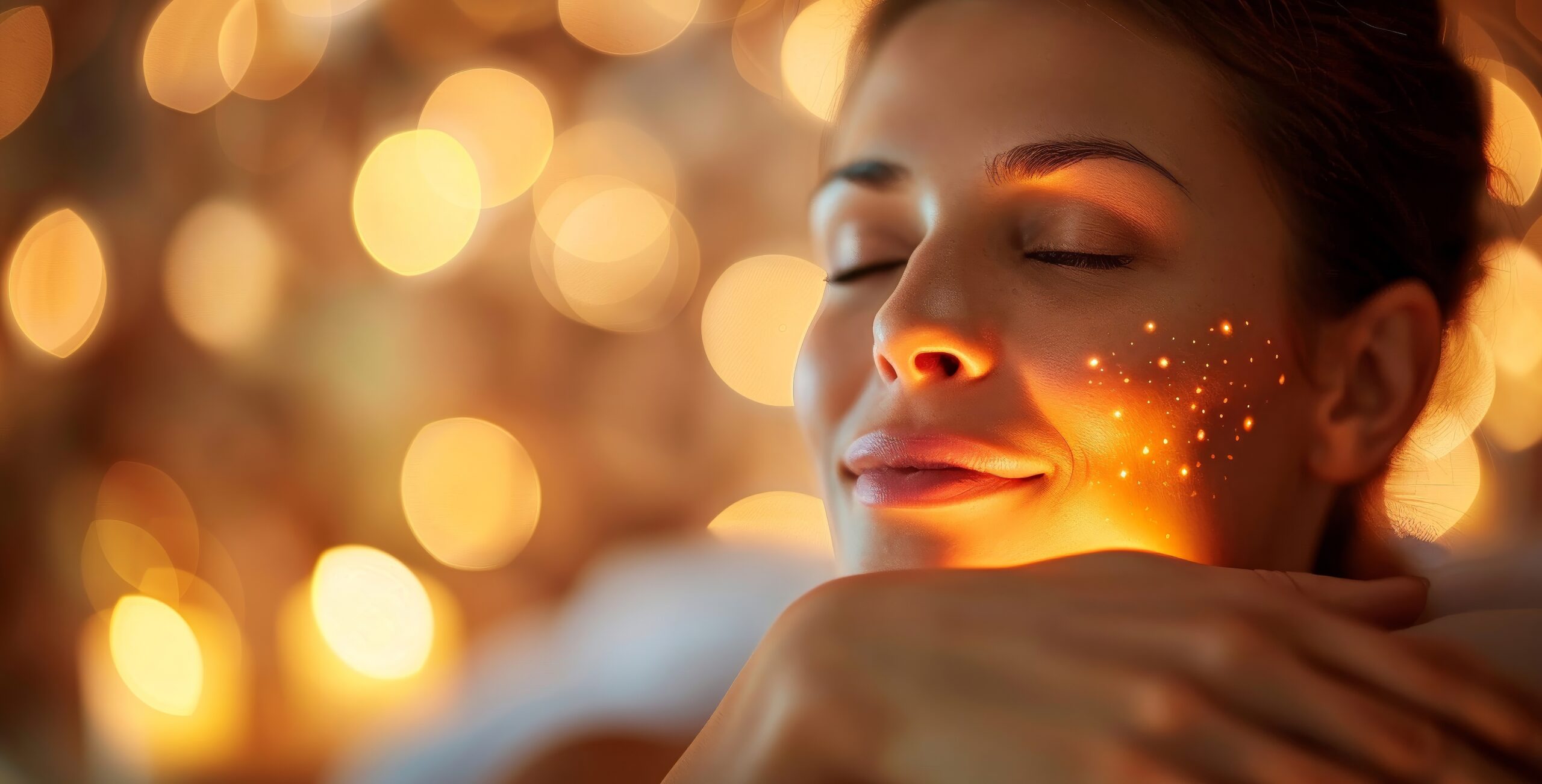 (LLLT) Low Level Laser Therapy for Fertility 2 Relaxed woman getting laser treatment for fertility